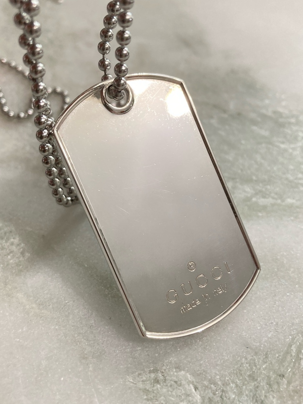 Gucci Dog Tag Pendant 925 Sterling Silver